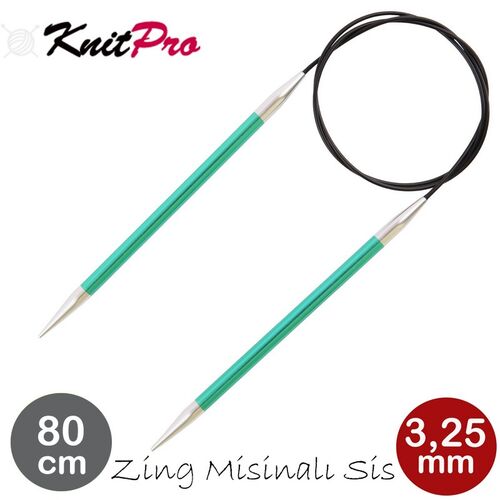 (47126) KNITPRO ZİNG MİSİNALI ŞİŞ 80 CM3.25 MM