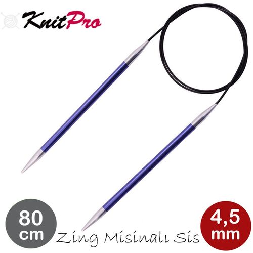 (47130) KNITPRO ZİNG MİSİNALI ŞİŞ 80 CM 4.5 MM