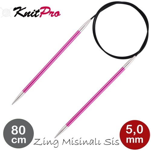 (47131) KNITPRO ZİNG MİSİNALI ŞİŞ 80 CM 5 MM