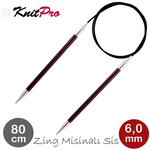 (47133) KNITPRO ZİNG MİSİNALI ŞİŞ 80 CM 6 MM