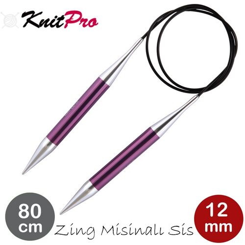 (47139) KNITPRO ZİNG MİSİNALI ŞİŞ 80 CM 12 MM