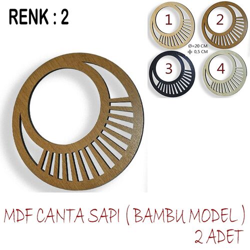 ÇANTA SAPI MDF (BAMBU MODEL) (2 Lİ- ÇAP 20CM) (CSBM) 2 CEVİZ