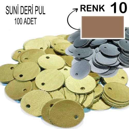 DERİ PUL SUNİ DERİ (100 ADET) 10 BEJ