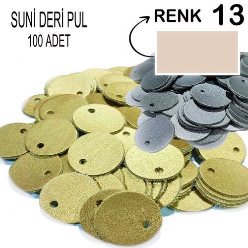 DERİ PUL SUNİ DERİ (100 ADET) 13 KREM