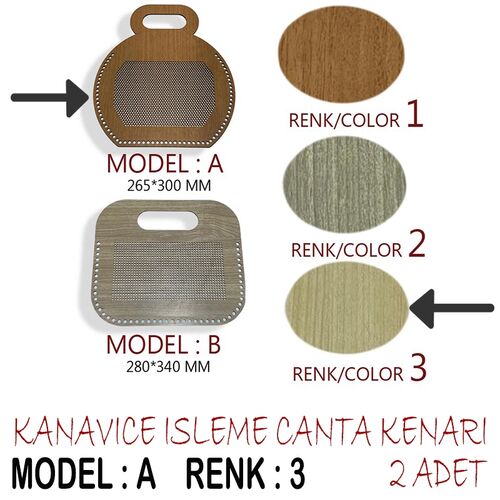 KANAVİÇE İŞLEME ÇANTA KENARI (2 Lİ) (KCK) MODEL A RENK 3 SEDEF