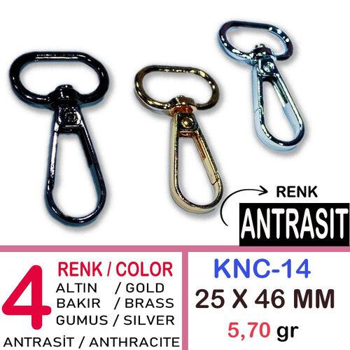 KNC14 METAL KANCA PAPAĞAN ANTRASİT