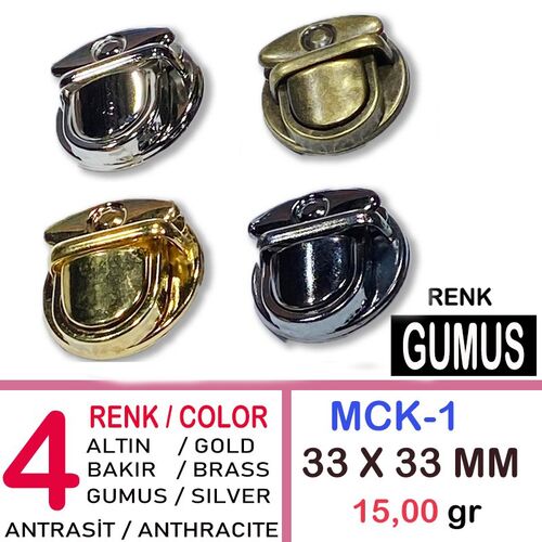 MCK1 METAL ÇANTA KİLİDİ GÜMÜŞ