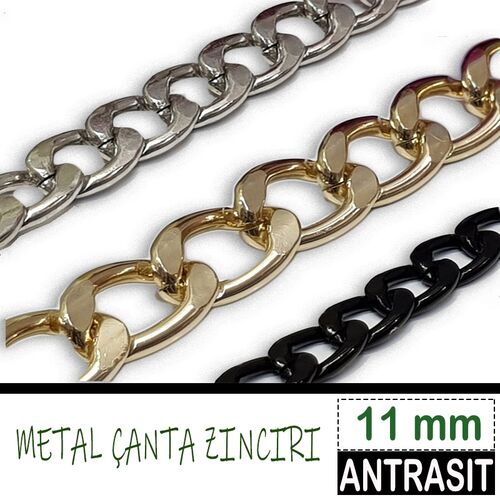 METAL ÇANTA ZİNCİRİ 1 MT (MCZ) 11 MM ANTRASİT