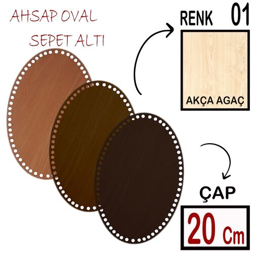 SEPET ALTI AHŞAP OVAL (SAOV) 20 CM AKÇAAĞAÇ