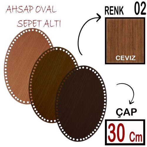 SEPET ALTI AHŞAP OVAL (SAOV) 30 CM CEVİZ