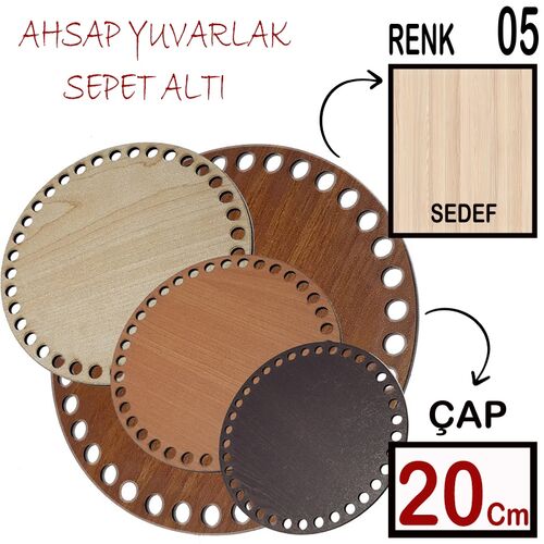 SEPET ALTI AHŞAP YUVARLAK (SAAY) 20 CM SEDEF